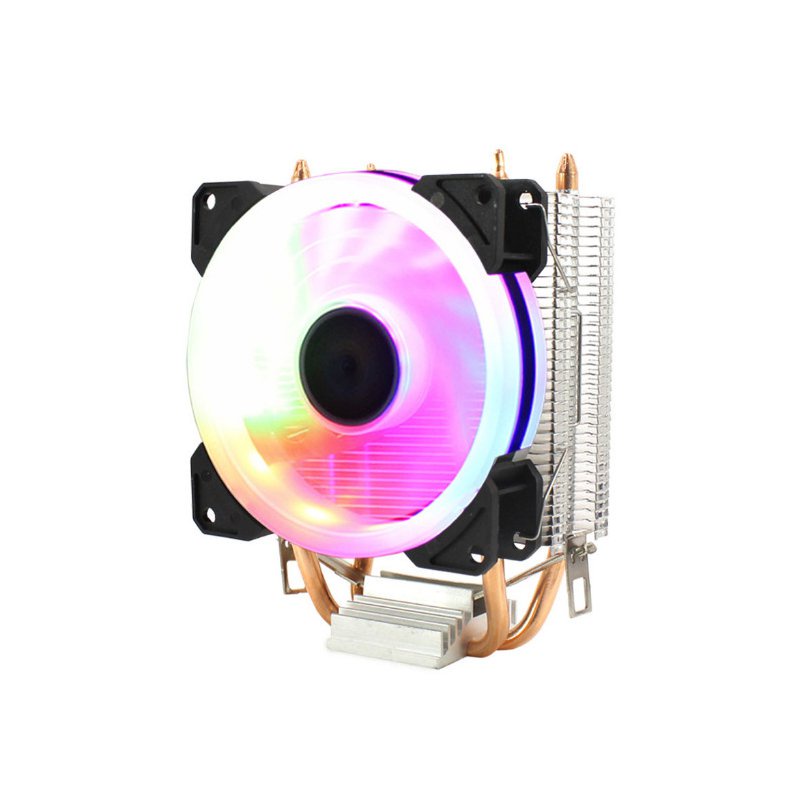 CPU Fan Heat Fan 2 Heat Pipes Air Cooler Anodized Bronze Metallic Black