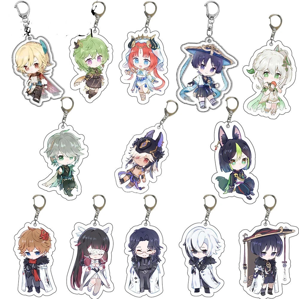 Anime Keychain Genshin Impact Snezhnaya Childe Columbina Pantalone ...