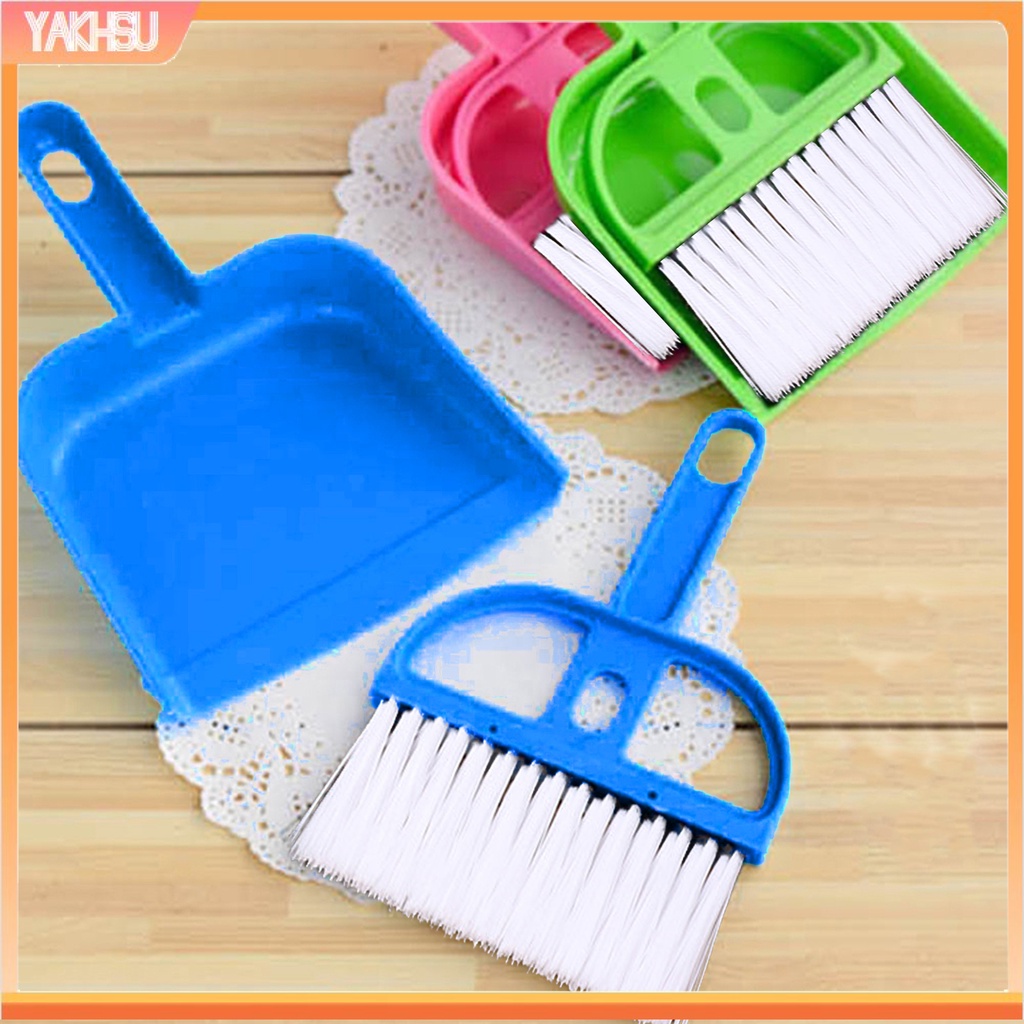 (yakhsu) Mini Plastic Hand Kitchen Dustpan and Brush Desk Cleaning