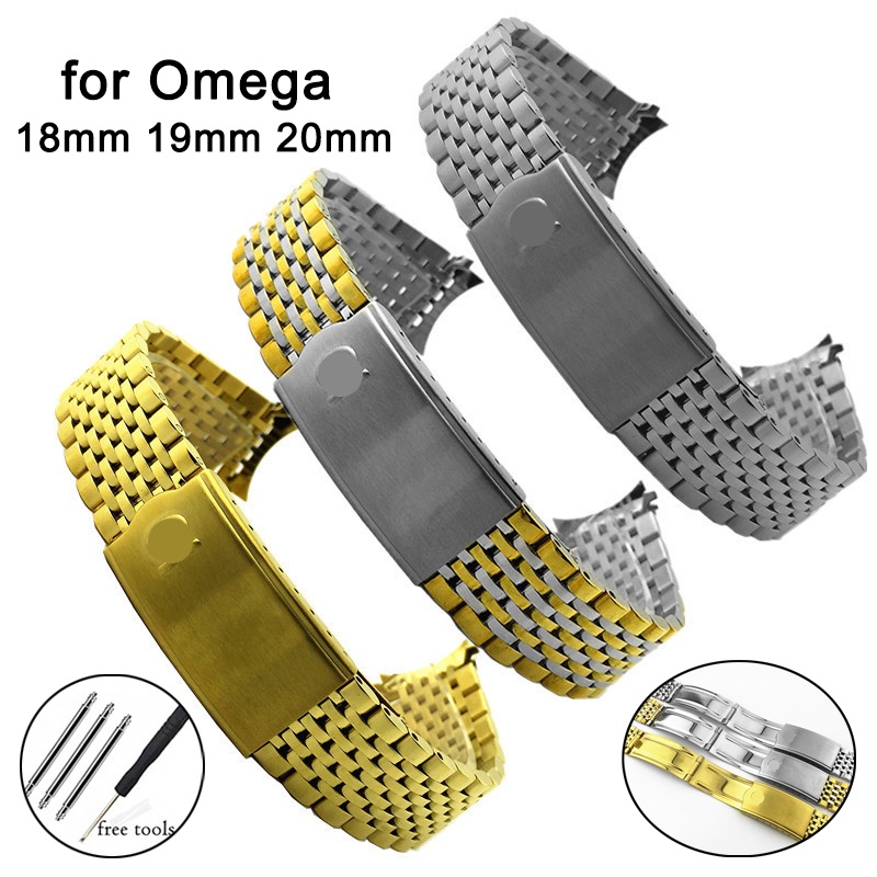 9 bead Stainless Steel Watchband for Omega 18mm 19mm 20mm Metal Bracelet with Folding Clasp Watch Strap Shopee Singapore