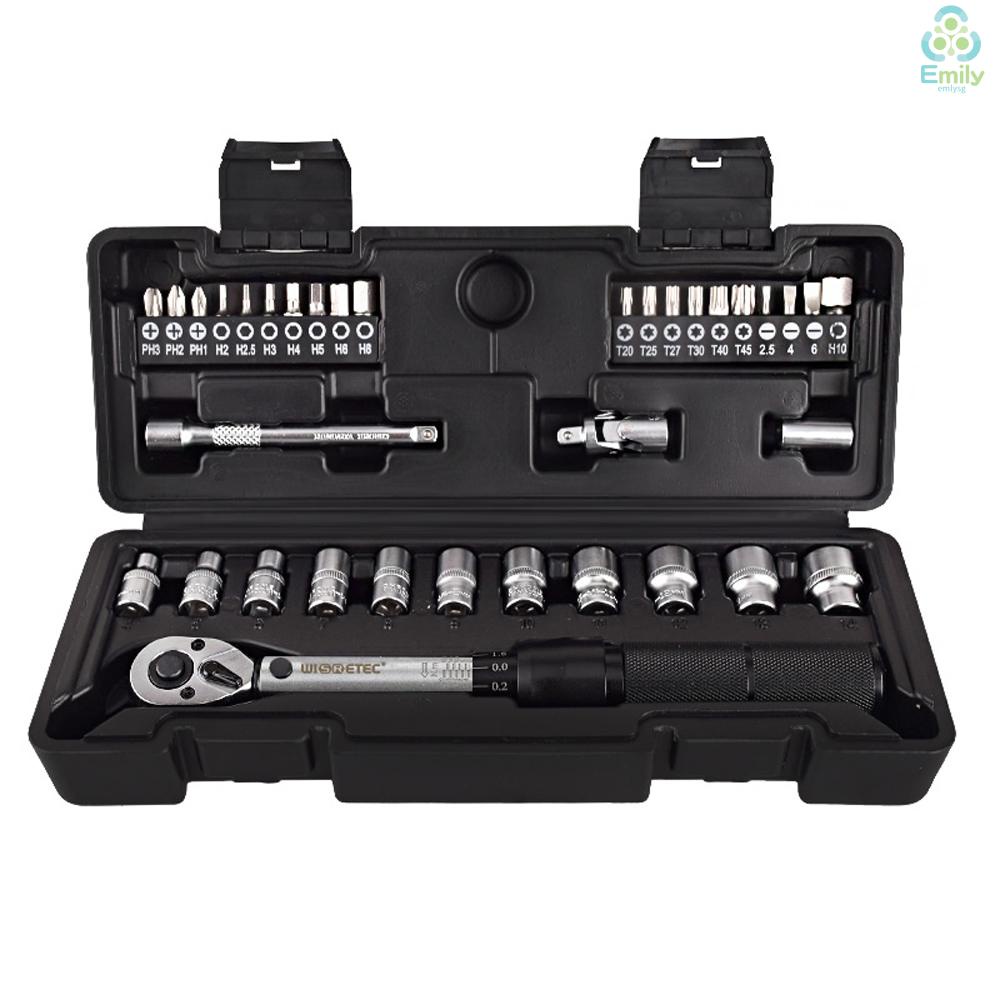2-20Nm 1/4 Preset Torque Wrench Socket Bit Combination 35 in 1 ...