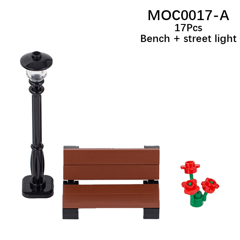 MOOXI City Park Benches Set Compatible LEGO MiniFigure MOC Brick Street View Park Bench Parts Building Blocks Action Figures Education Kids Toys For Children MOC0017 MOC0017 A Shopee Singapore