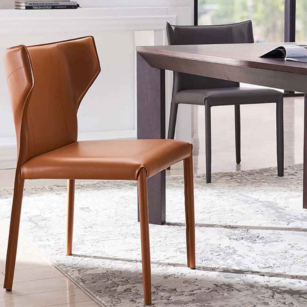 Pre Order Minimalism Dining Chair Saddle Hard Leather Luxury Dining ...