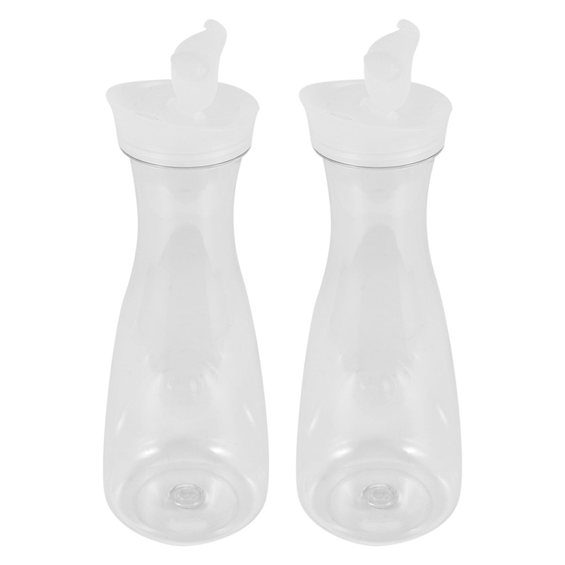 2Pcs Plastic Water Carafes With White Flip Tab Lids- Food Grade