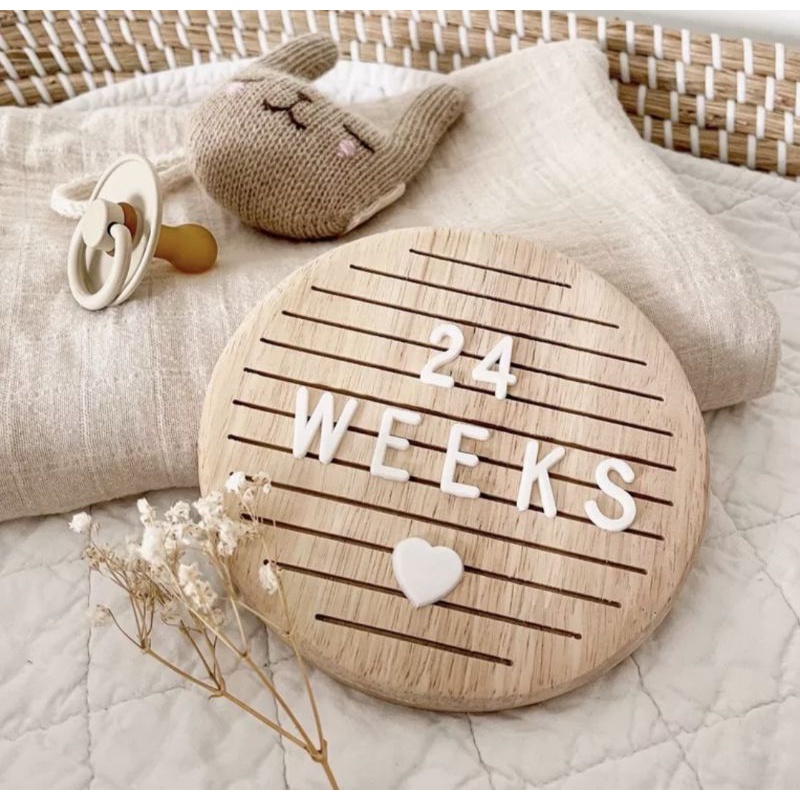 Oak Wood Wooden Peg message board letter milestone board mini message