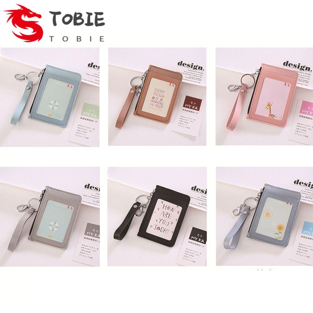 TOBIE Card Holder Portable PU Leather Double Sided Access Control Card