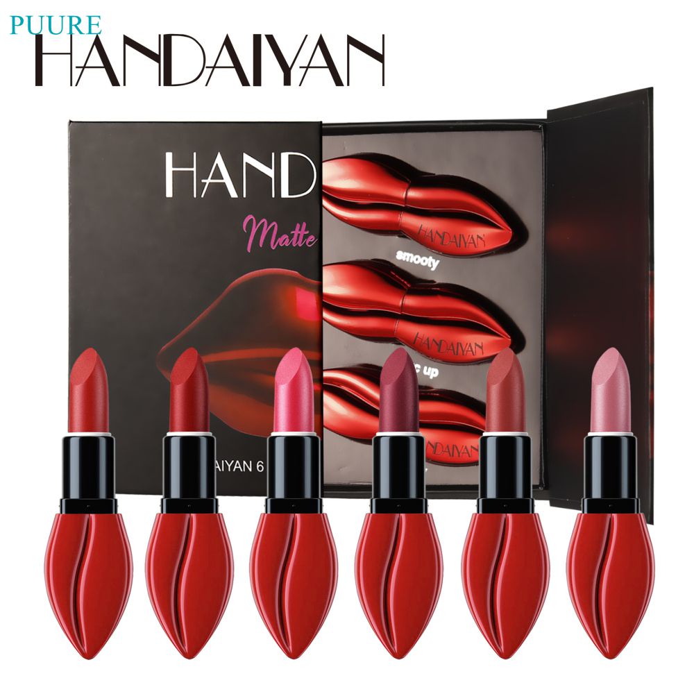 handaiyan matte lipstick set easy to color Amazon hot 6 color matte lip