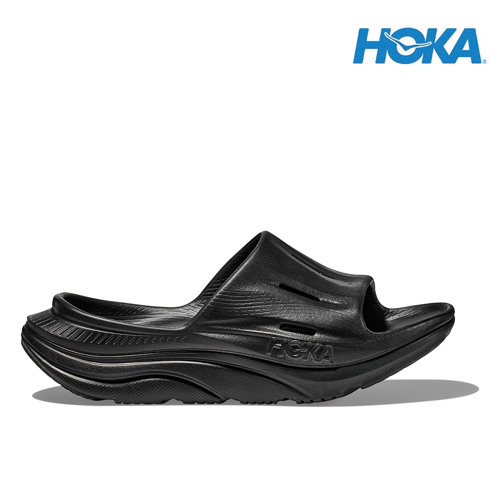 HOKA Unisex Ora Recovery Slide 3 Sandal - Black / Black | Shopee
