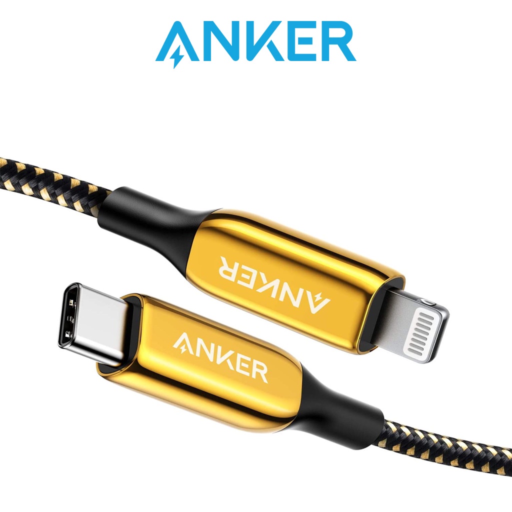 [Special Edition] Anker PowerLine+ III USB-C to Lightning Cable 24K Gold 6ft/1.8m for iPhone and iPad (A8843)
