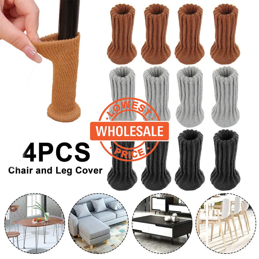 [ Wholesale Prices ] 4Pcs Thickened Table Legs Pad / Knitted Chair Leg