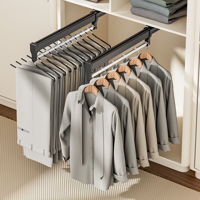 Pull-out Pant Rack Wardrobe Built-in Retractable Slide Damping Top ...