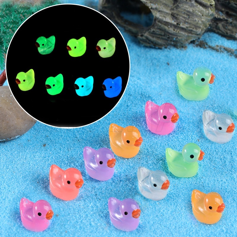 Mini Resin Ducks Glow in The Dark / Tiny Ducks Miniature Figure ...