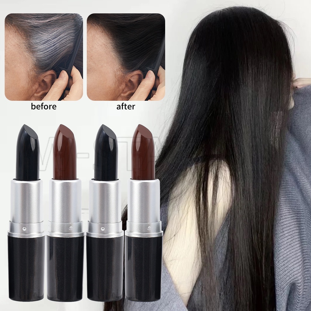 Black Brown One-Time Hair Dye Pen Lipstick Design Temporary Hair Color ...
