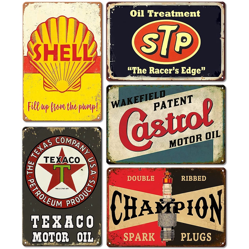 Vintage Metal Tin Signs Retro Garage Signs for Men Wall Decorations Old ...