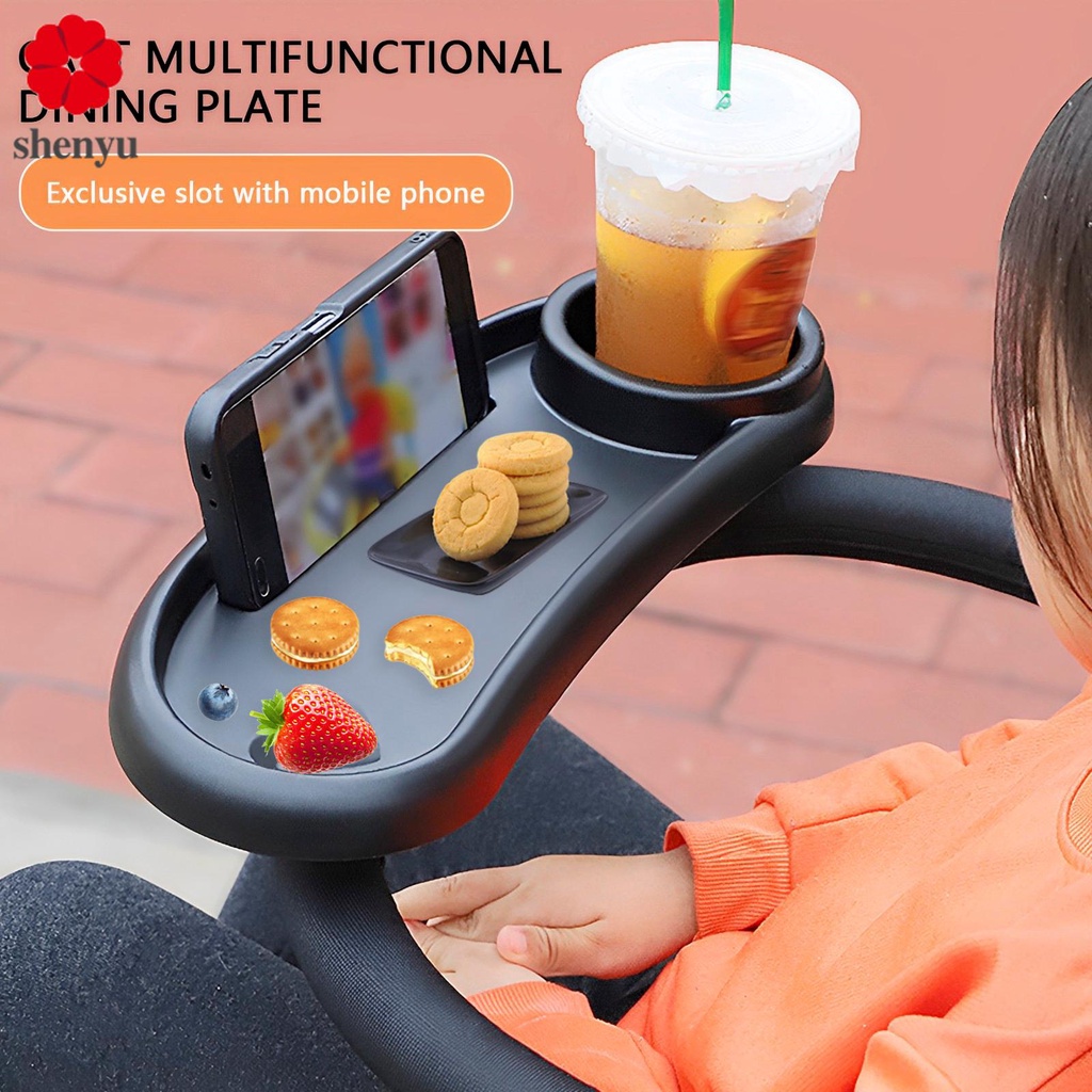 Stroller Snack Tray with Cup Holder Universal Stroller Food Tray Removable Baby Snack Tray with
