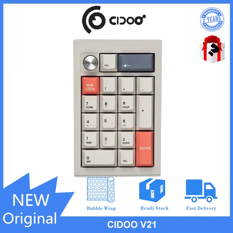 CIDOO V21 RGB keyboard aluminum lump lump three mode numeric keypad ...
