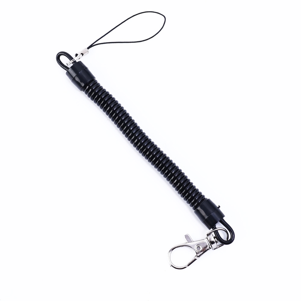 Black Retractable Keychain Coil – Elastic Rope Key Holder With Clasp For Keys, Badges, Phones, Anti-Lost Lanyard - View #8