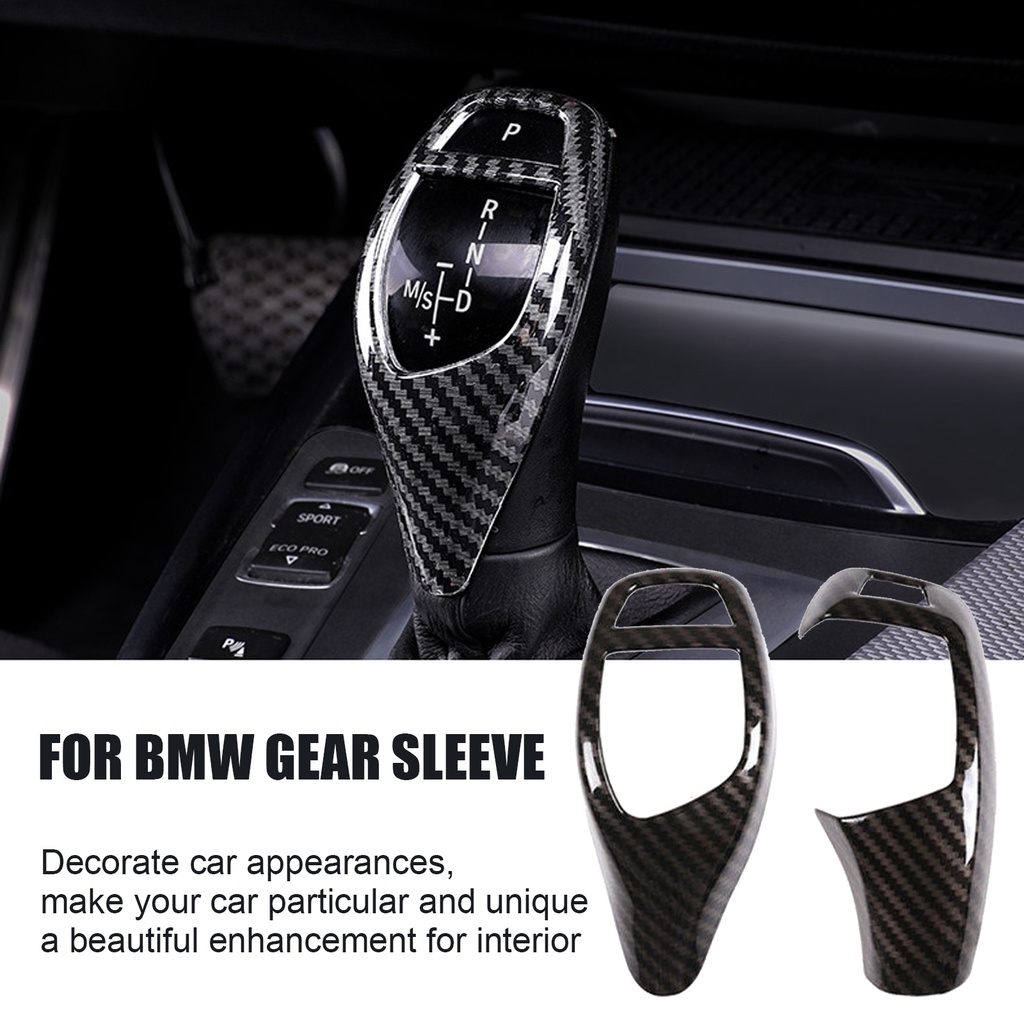 TL Carbon Fiber Style Gear Shift Handle Sleeve Button Cover Stickers ...
