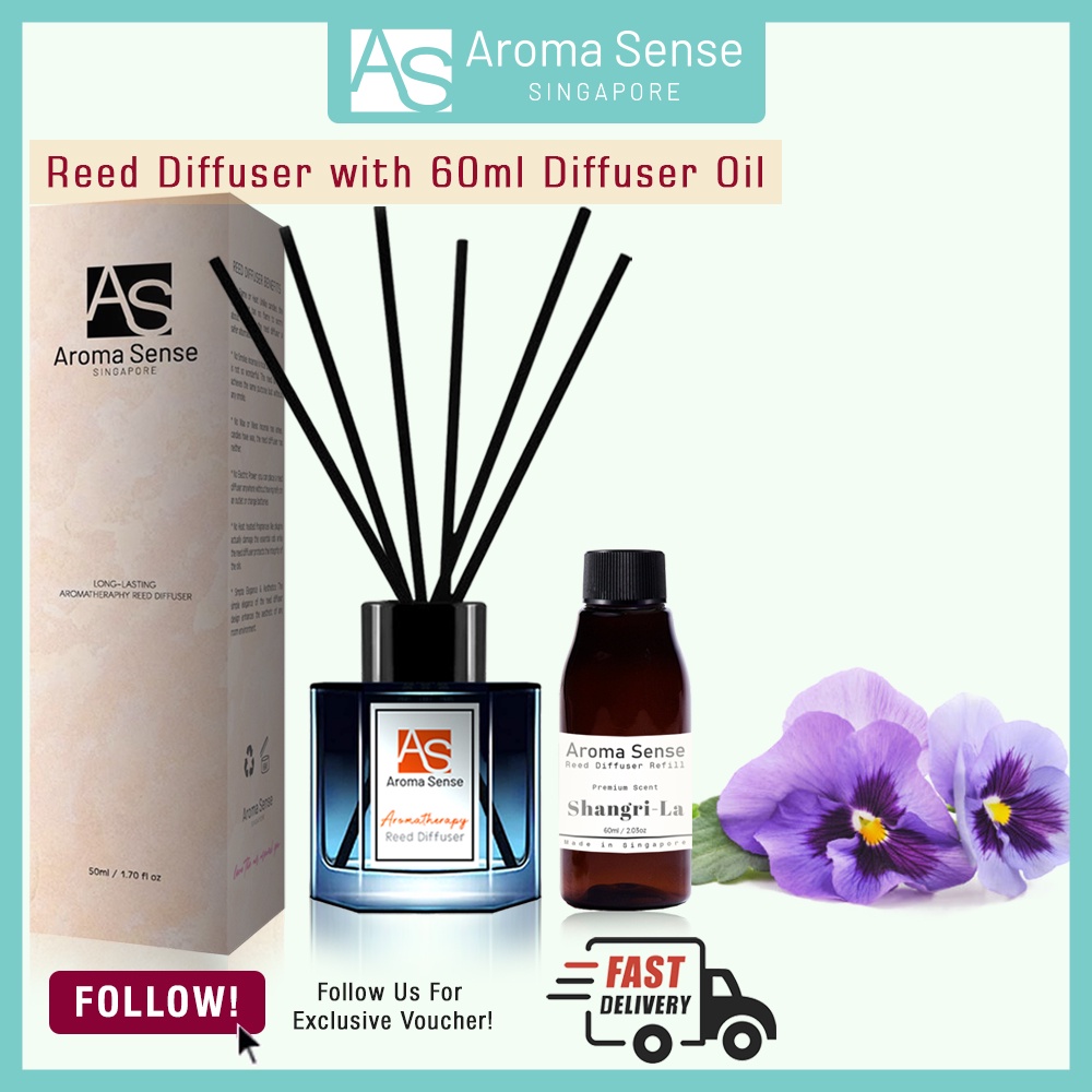 Aroma Sense Violet Aromatherapy Reed Diffuser (60ml) Shopee Singapore