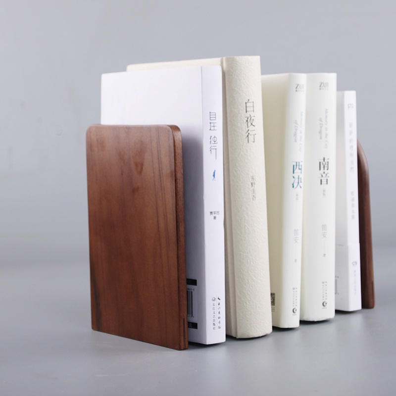 Japanese Creative Walnut Bookend Shelf Beech Student Bookshelf Book