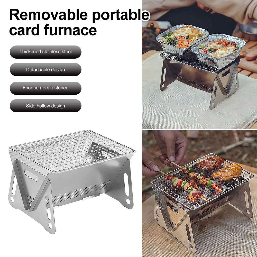 Portable Folding BBQ Grill Stainless steel Heating Stoves Multifunction ...