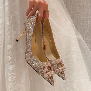 Gold glitter wedding on sale shoes