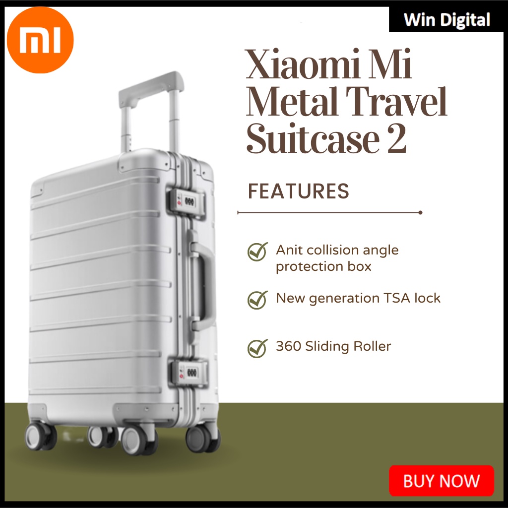 Xiaomi Mi Metal Travel Suitcase 2 Waterproof Trolley Case High Capacity ...