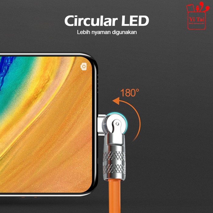 YI TAI - Kabel Data PD 120W Rotate Gaming Fast Micro Type C Lightning - Gambar 2