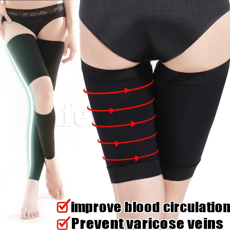 15-21mmHg Woman Medical Compression Stockings Thigh High Prevent Varicose  Veins Socks Open Toe Long Pressure Stocking Plus Size S-5XL