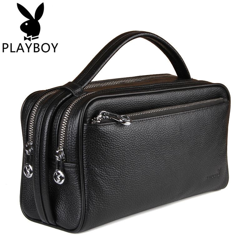 Get coupons🪁Playboy Men's Clutch Double Zipper Business Casual Genuine ...
