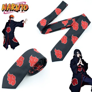 Naruto Akatsuki Neckcloth Anime Red Cloud Cosplay Necktie Prop Halloween Party Cosplay Clothing