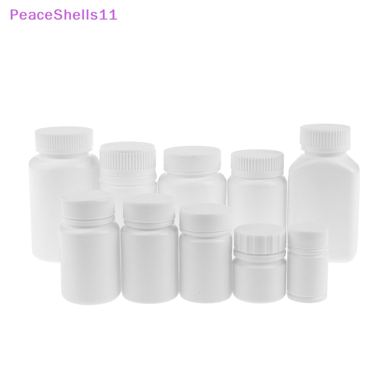 PeaceShells White Empty Plastic Capsule Pill Bottle Medicine Container