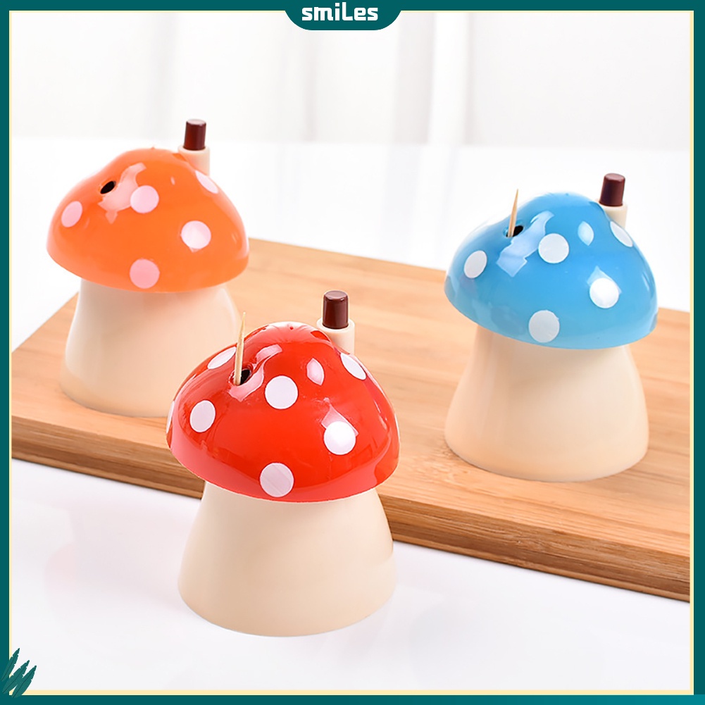 (smiles) Portable Home Bar Mushroom Automatic Toothpick Storage Box ...