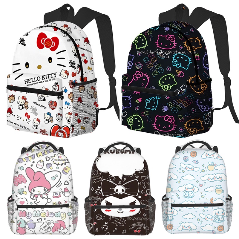 Hello Kitty Kids Backpack Sanrio Kuromi Printed Student Schoolbag ...