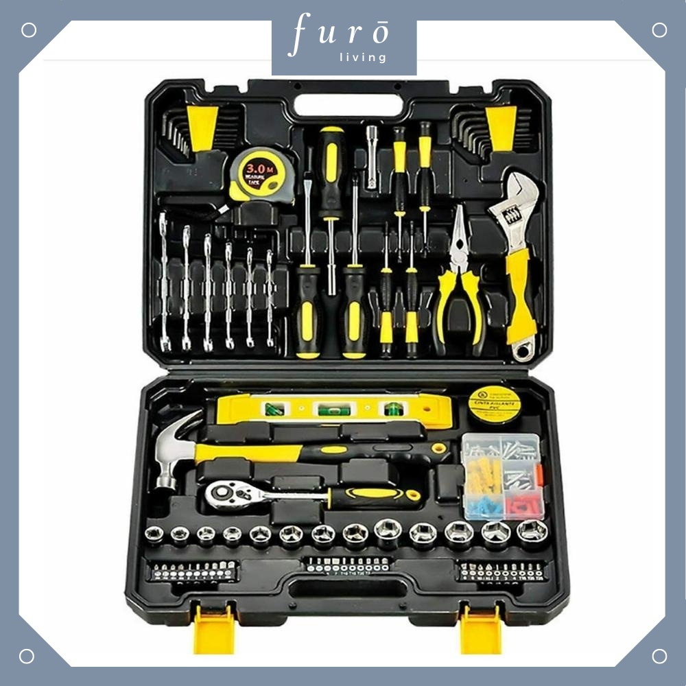 ??[New Product Sale]108pcs All That You Need Tool Kit Set Tools - Screwdriver, Socket, Hammer, Wrench, Ratchet