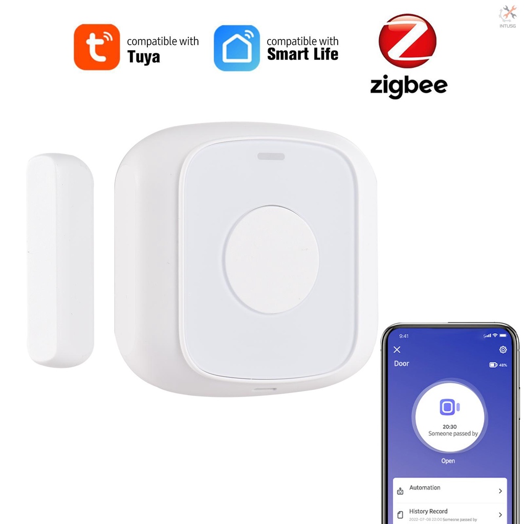 [intu]  ZigBee Smart Door Window Sensor Alarm Magnetic Home Security System Door Open Alert APP Remote Control Intelligent Linkage for Garage Apartment Dorm Shop Office