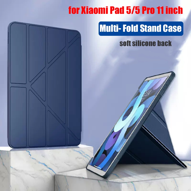 Xiaomi Pad 5 / Pad 5 Pro Case with Pen Holder 11.0 inch 2021, Transparent  Hard Shell Back Trifold Smart Cover Protective Slim Case for Xiaomi Mi Pad  5