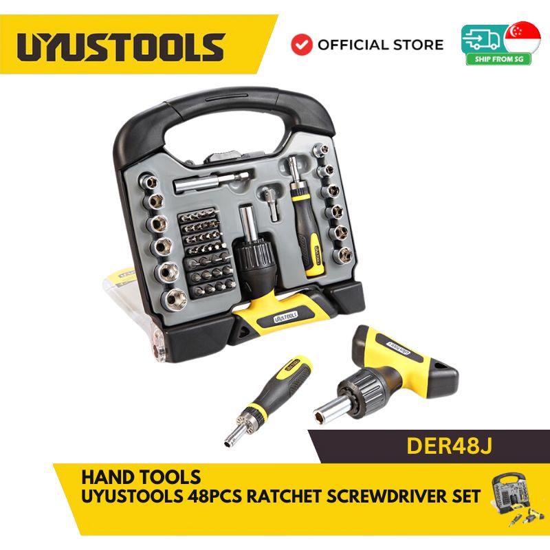 UYUSTOOLS 48PCS RATCHET SCREWDRIVER SET | Shopee Singapore