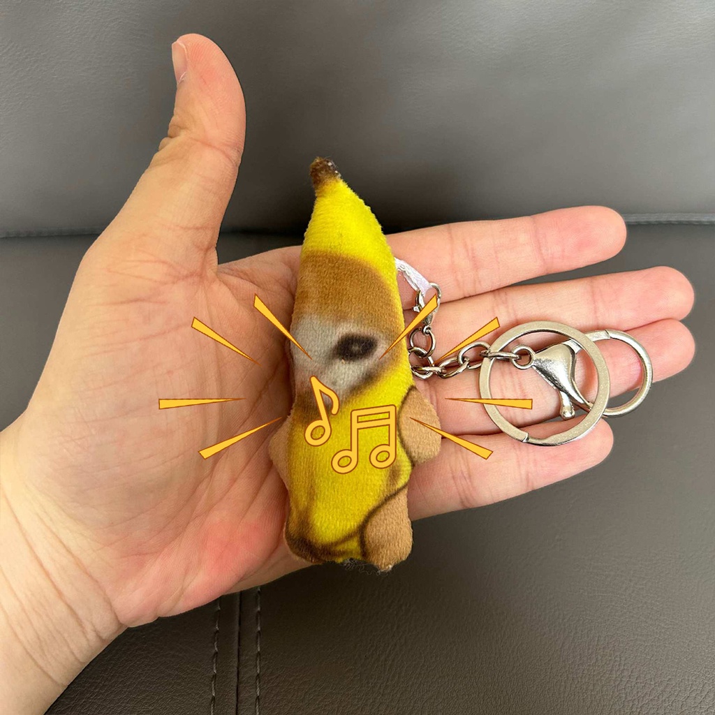 Banana Cat Plush Pendant Cute Crying Cats With Sound Funny Keychain Car Bag Pendant Keyring Accessories Children Friends Gifts Shopee Singapore