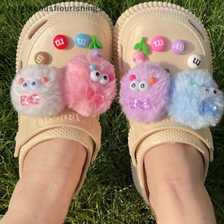 DIY Candy Color Plush Ball Shoes Charms for Croc Furry Ball Cute