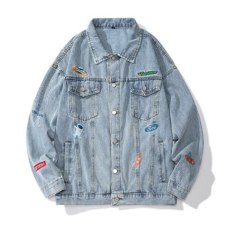 Men's embroidered clearance denim jacket