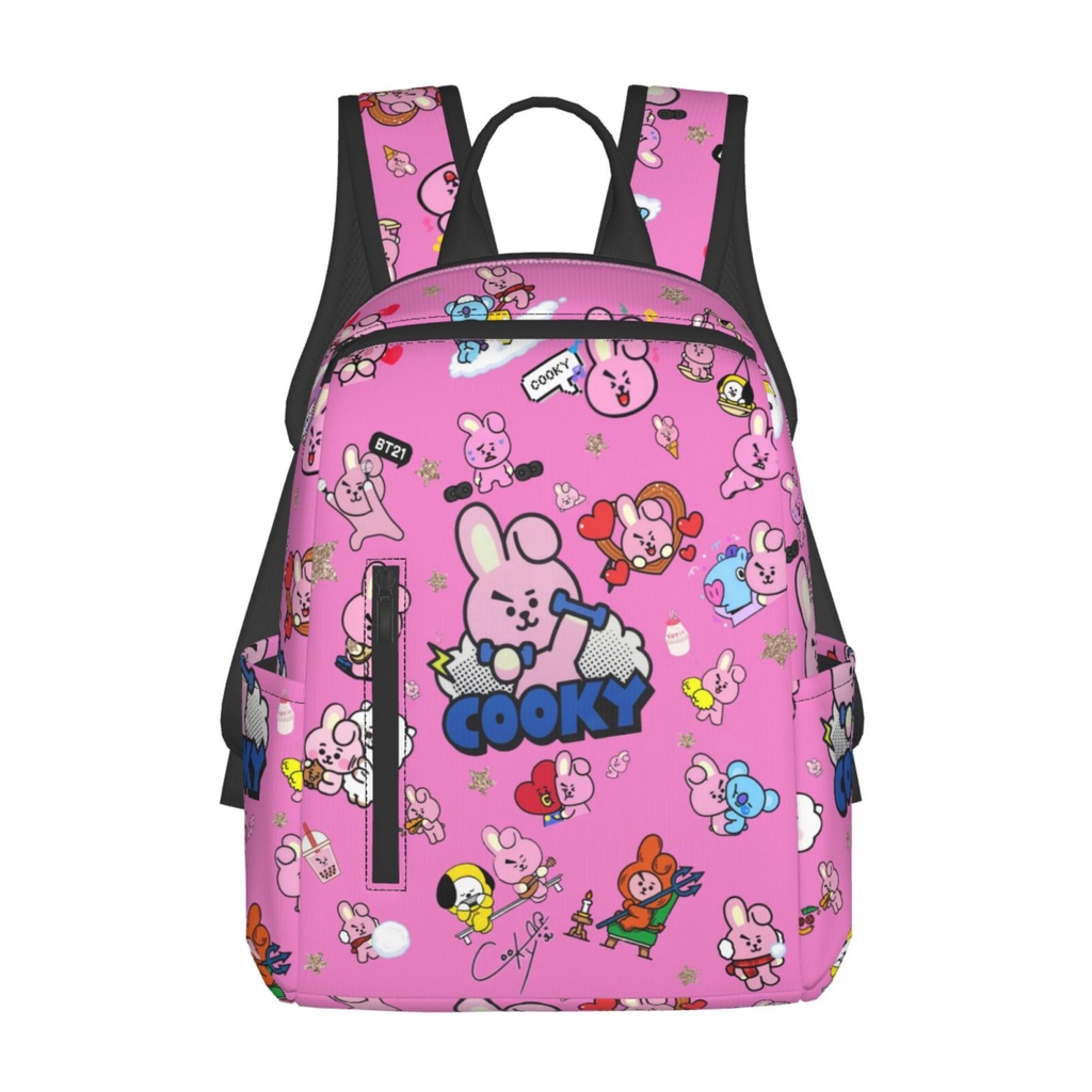 BTS BT21 COOKY Lightweight Backpack Large Capacity Children s Schoolbag Leisure Backpack Shopee Singapore