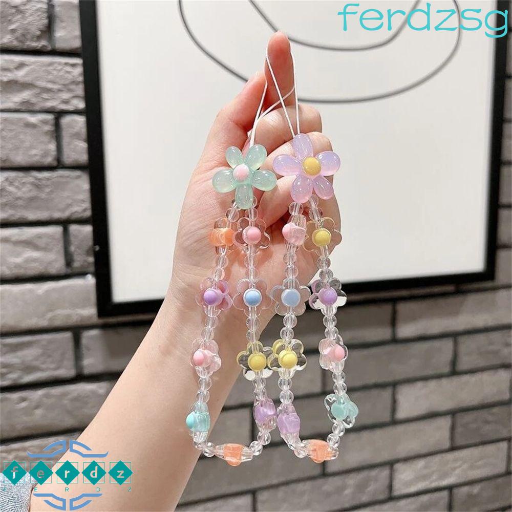 JENNIFERDZSG Mobile Phone Chain Phone Accessories Colorful Flowers