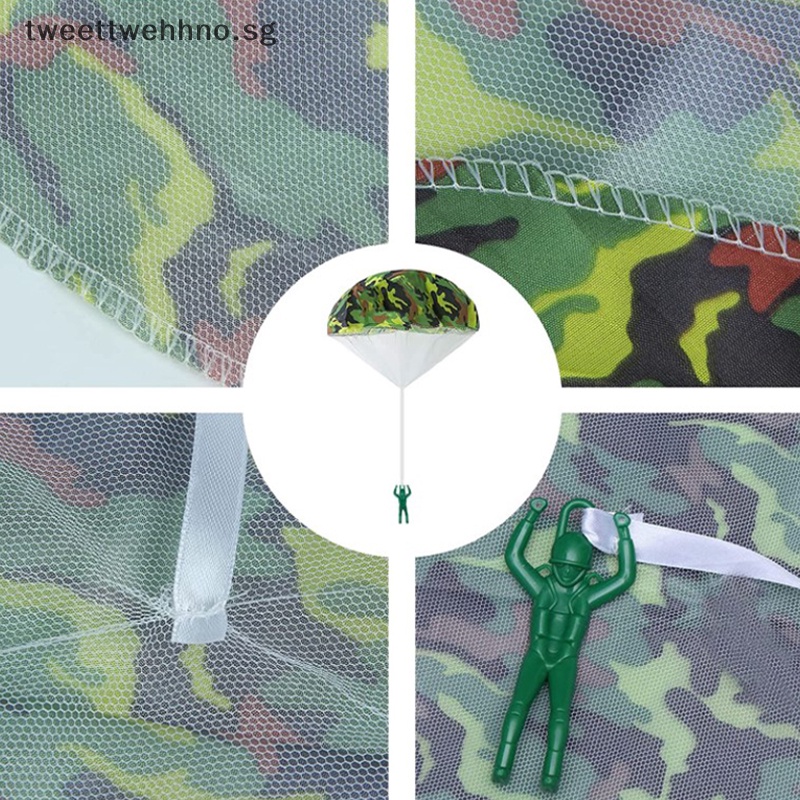 TWO Mini Soldier Parachute Toys Military Hand Throwing Toys Camouflage Fly Parachute SG Shopee