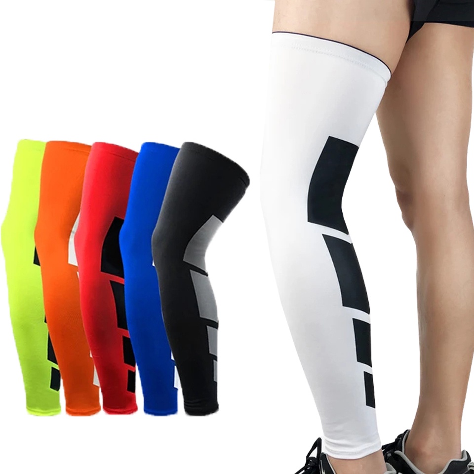 1Piece Sports Anti-slip Compression Leg Full Length Sleeve Calf Shin ...