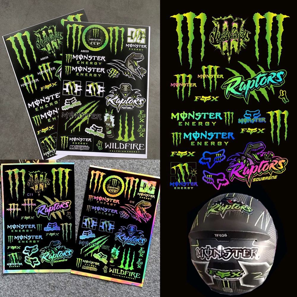 Monster Waterproof Stickers Motorcycle Bicycle Body Helmet Decals