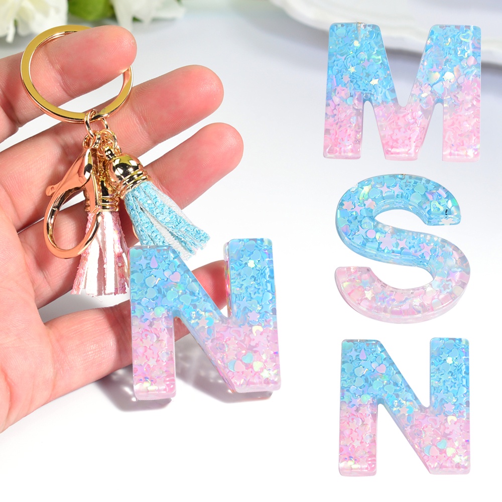 Glitter deals letter keychains