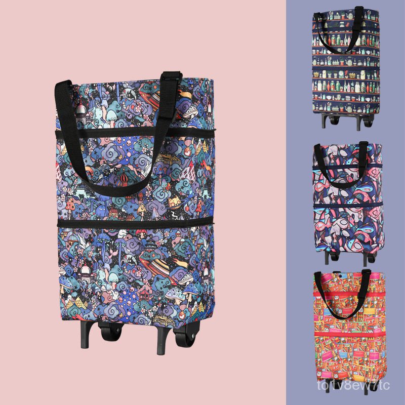Shopping Cart Luggage Trolley Foldable Portable Hand Buggy Shopping Bag