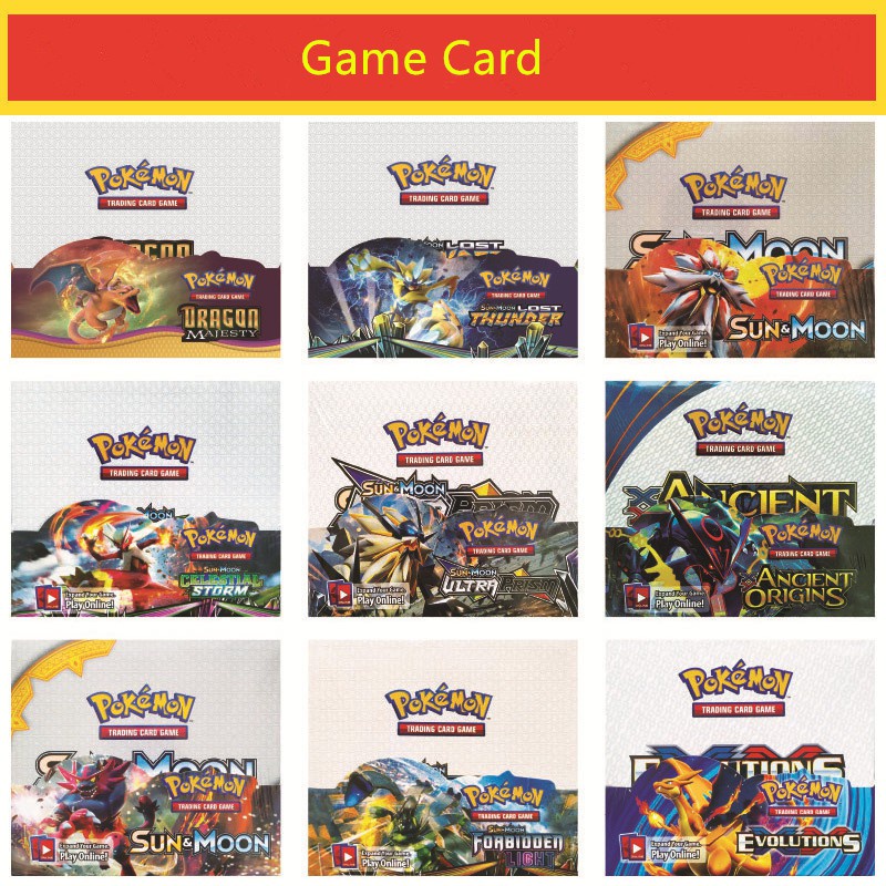 4pcs 324pcs Game Pokemon Cards Sun\U0026Moon Lost Thunder Trading