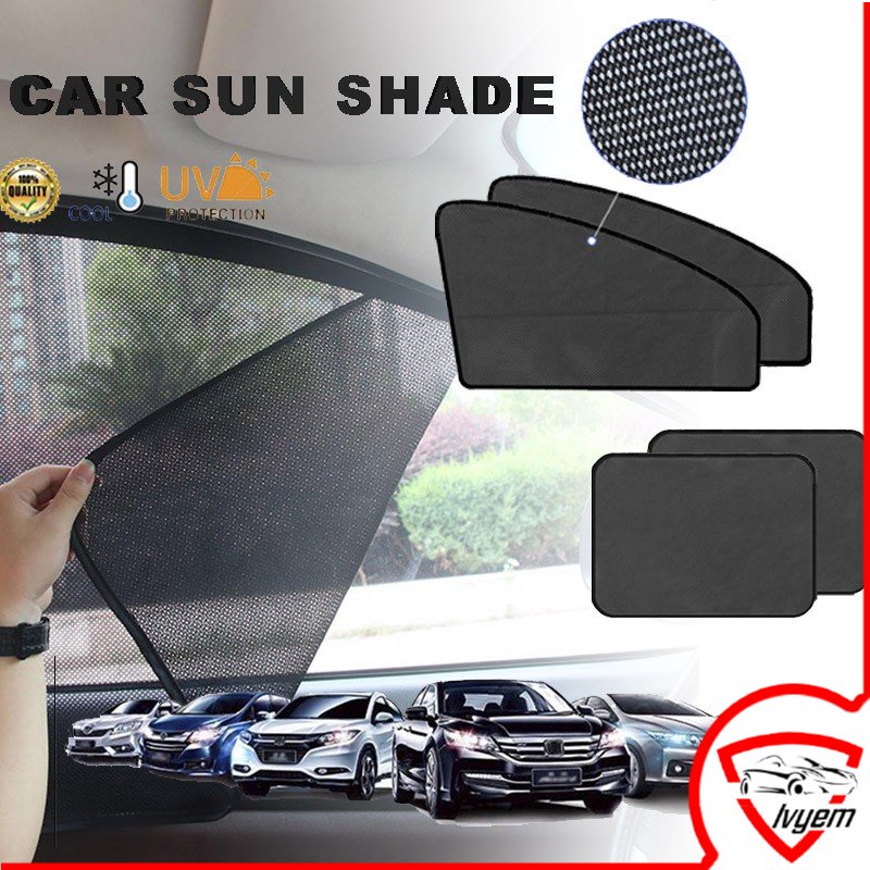 [Ready Stock]? Car Shade Magnetic Car Sunshade Curtain UV Protection Sun Shade Car Window Net Sun Visor Car Cover Mesh